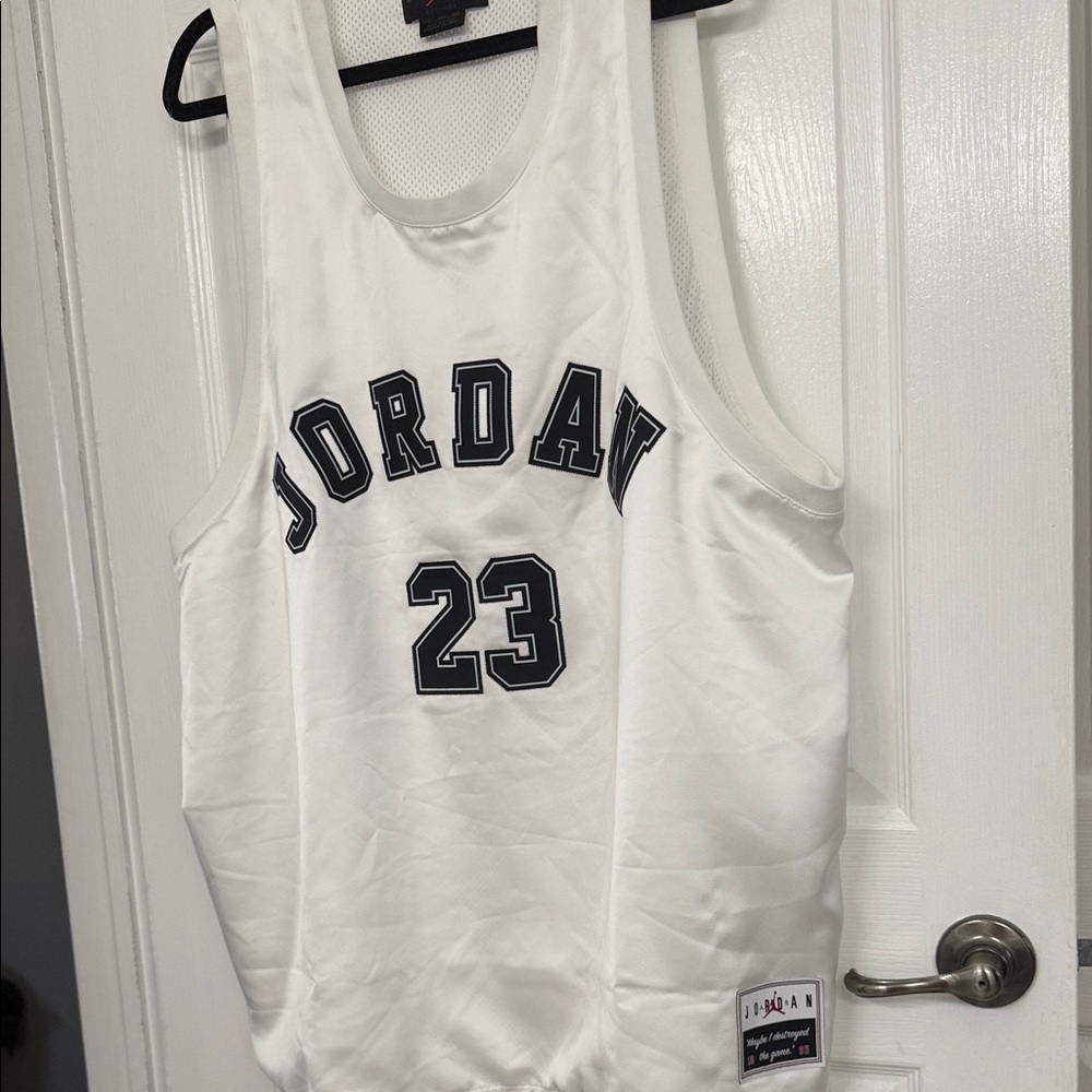 Jordan White and Black 23 Jersey